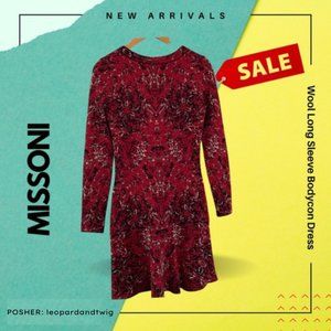 MISSONI wool long sleeve bodycon dress